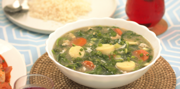 Silky Tofu Soup with Spinach